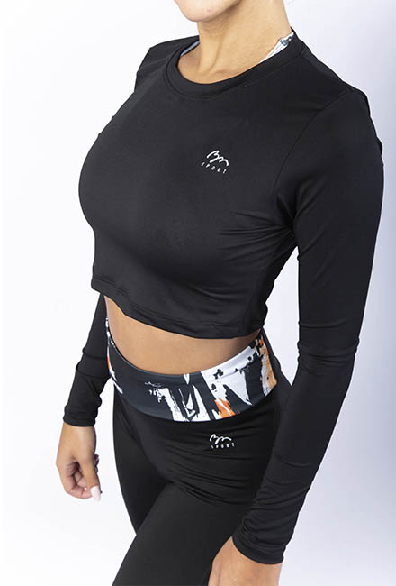 Croptop Manga Larga Lisa. - BN-1070